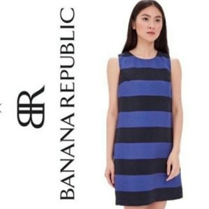Banana Republic Blue/Black Metallic Striped Dress NWT Size 2